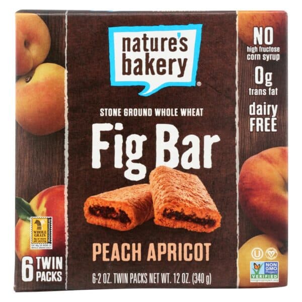 Nature's Bakery Stone Ground Whole Wheat Fig Bar - Peach Apricot - 2 oz - Case of 6 - Image 2