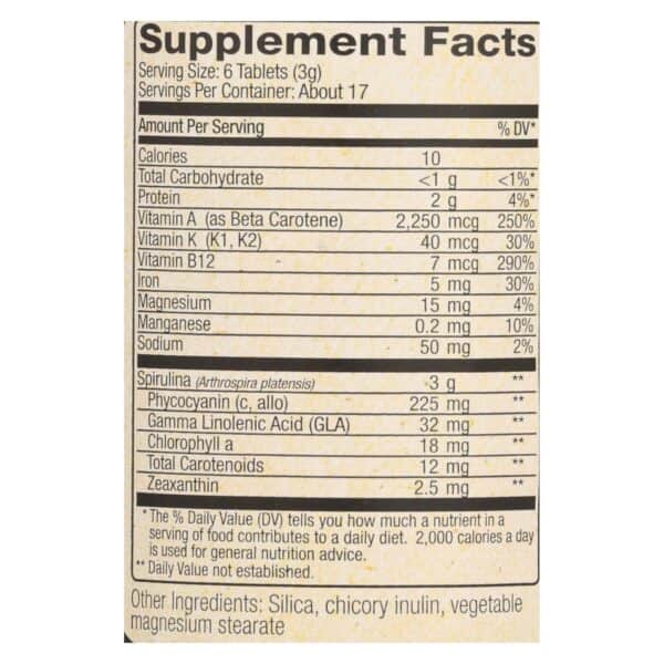 Nutrex Hawaii Pure Hawaiian Spirulina Pacifica - 500 mg - 100 Tablets - Image 2
