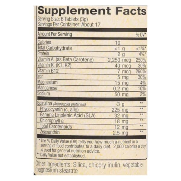 Nutrex Hawaii Pure Hawaiian Spirulina Pacifica - 500 mg - 100 Tablets - Image 3