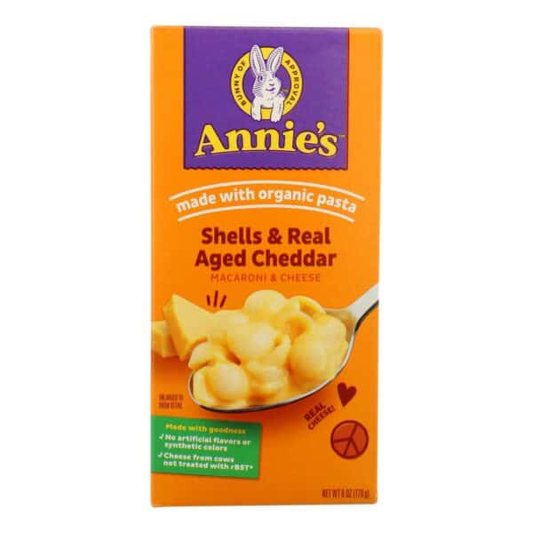 Annies Homegrown Macaroni and Cheese - Organic - Shells and Real Aged Cheddar - 6 oz - case of 12 - Image 2