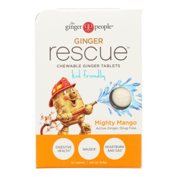 Ginger People Ginger Rescue for Kids - Mighty Mango - 24 Chewable Tablets - Case of 10 - Image 3