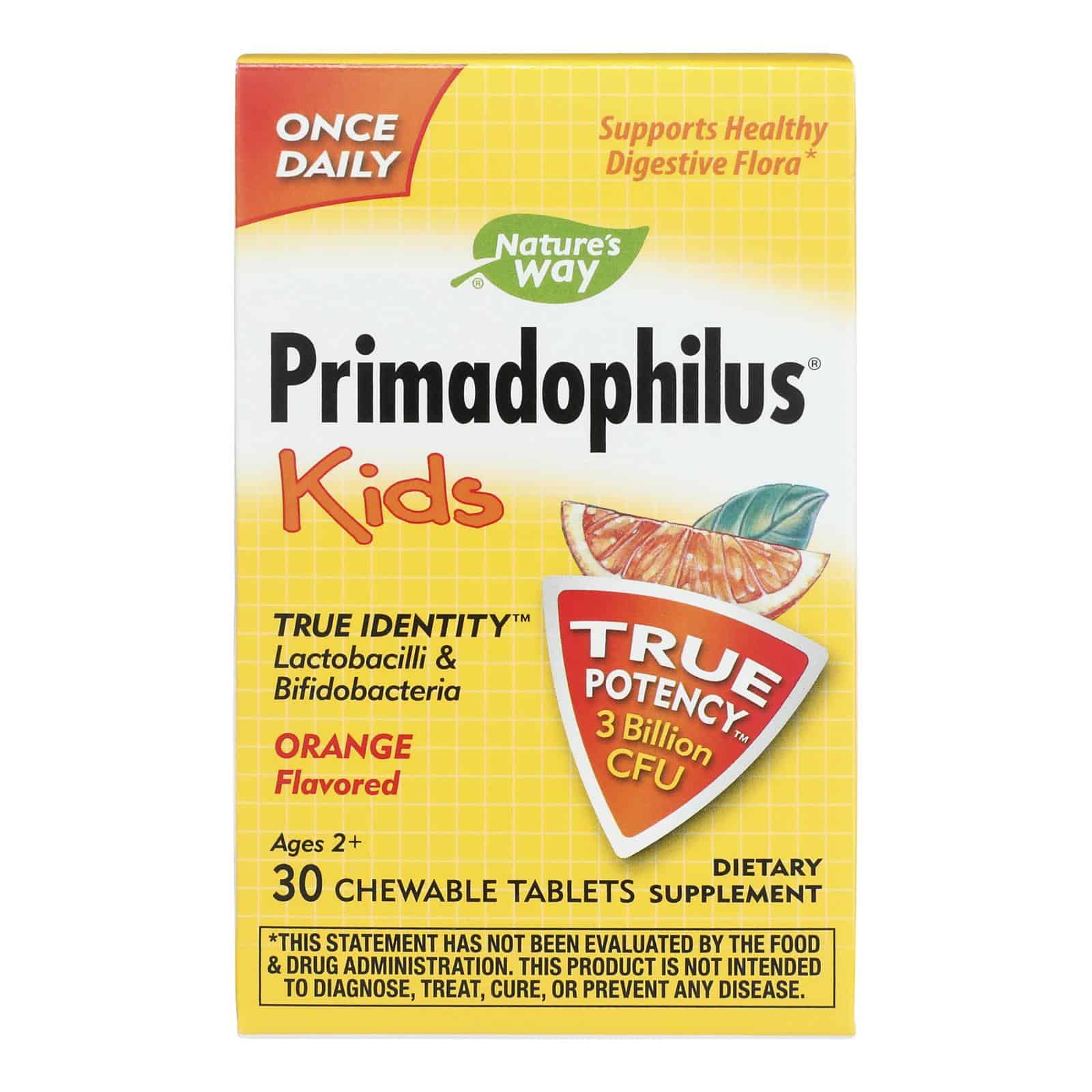 Nature's Way Dietary Supplement Orange Flavored Primadophilus - 1 Each - 30 CHEW - Image 2