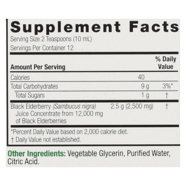 Nature's Answer - Sambucus nigra Black Elder Berry Extract - 4 fl oz - Image 2