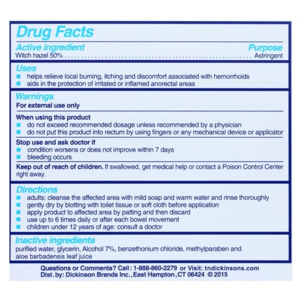 Dickinson Brands Hemorrhoidal Pads - 100 Pads - Image 2