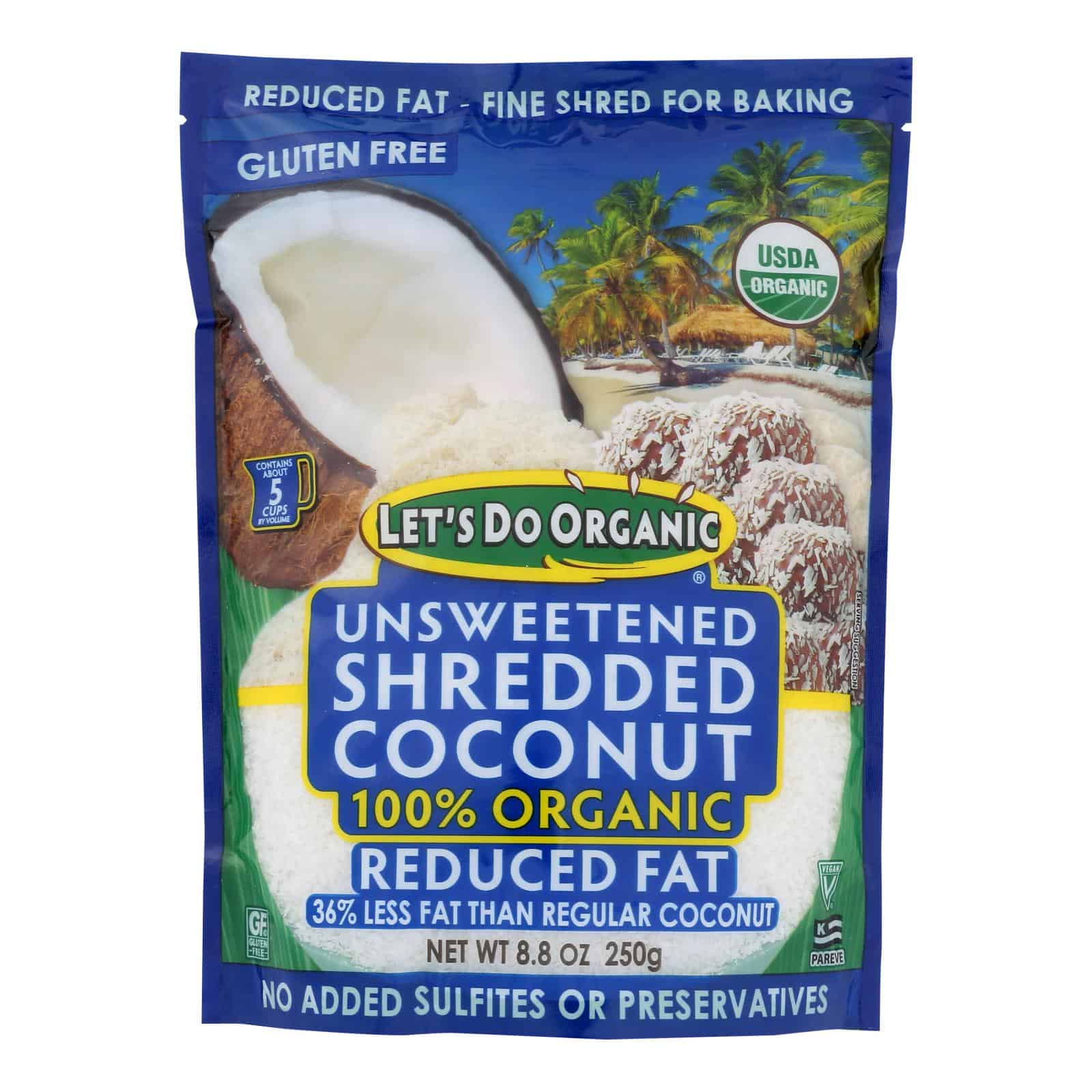 Let's Do Organics Organic Lite Shredded - Coconut - Case of 12 - 8.8 oz.