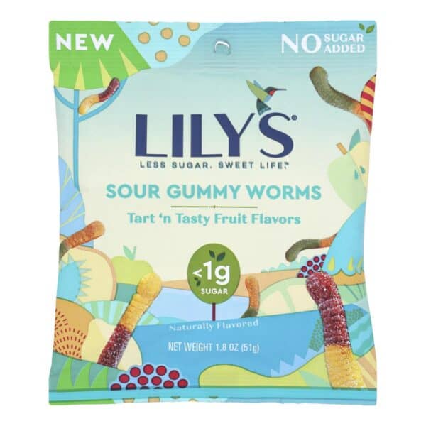 Lilys - Gummy Worms Sour Fruit - Case of 12-1.8 OZ - Image 2