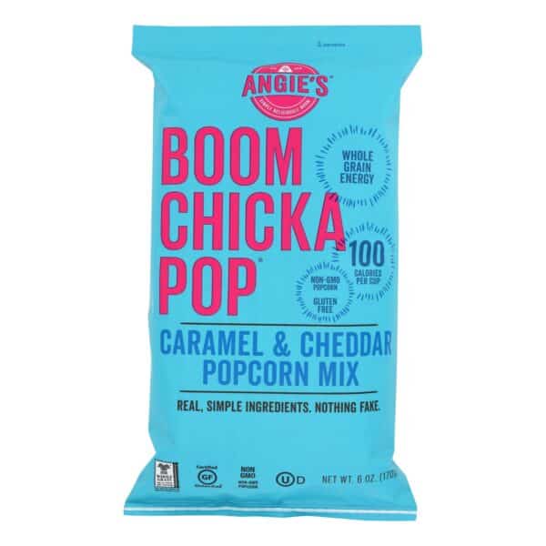 Angie's Kettle Corn Boom Chicka Pop Caramel and Cheddar Popcorn Mix - Case of 12 - 6 oz. - Image 2