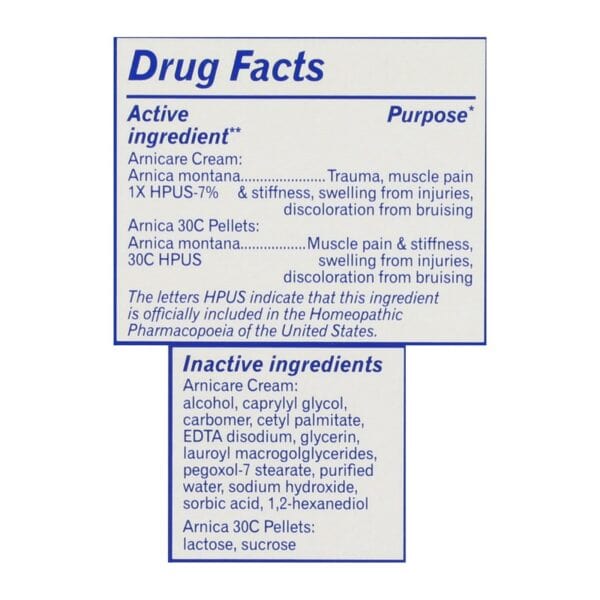 Boiron - Arnicare Cream Value Pack with 30 C Blue Tube - 2.5 oz
