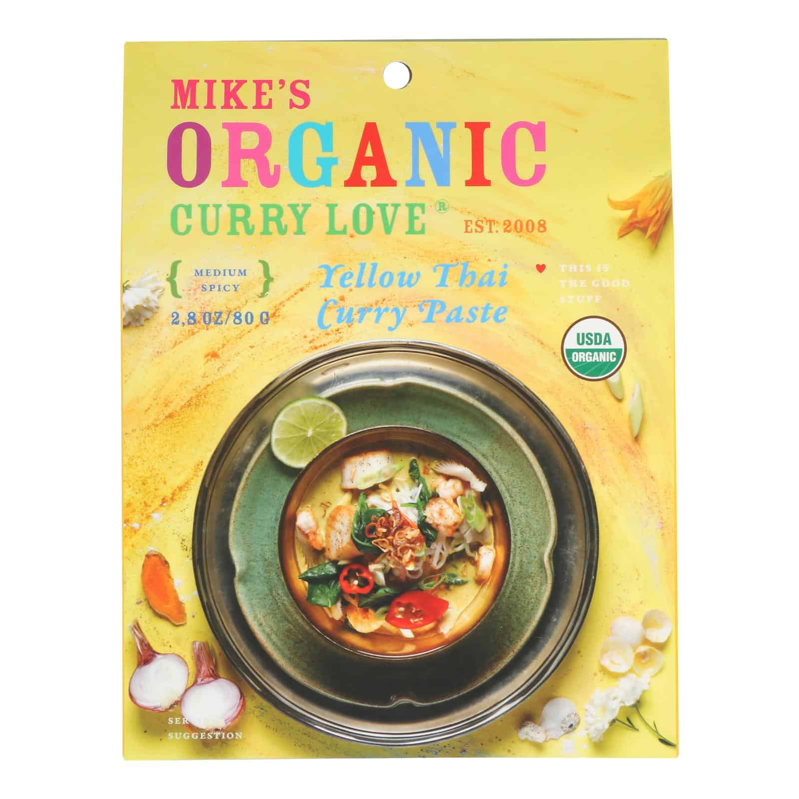 Mike's Organic Curry Love - Organic Curry Paste - Yellow Thai - Case of 6 - 2.8 oz.