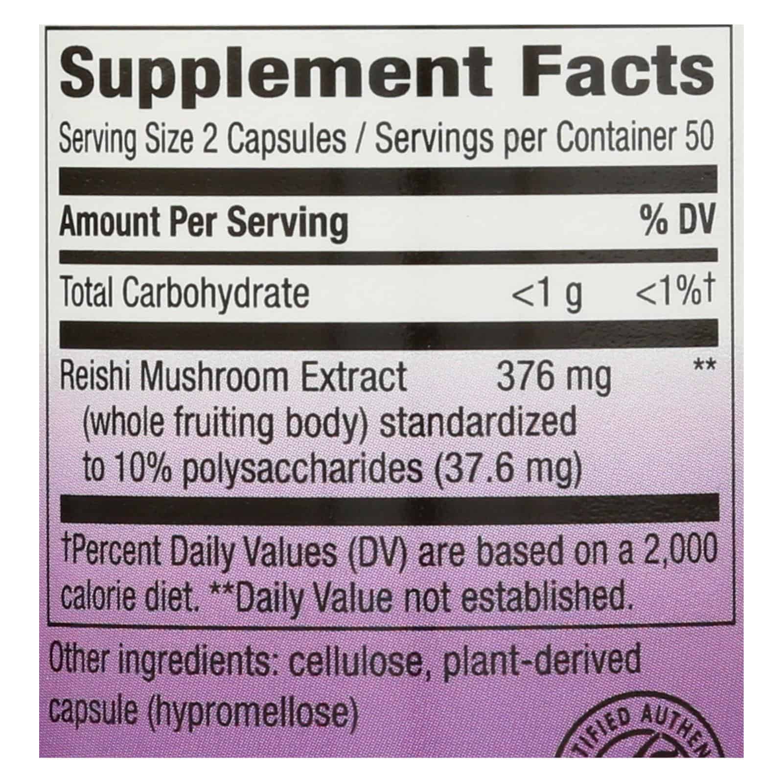 Nature's Way - Reishi Standardized - 100 Capsules - Image 2