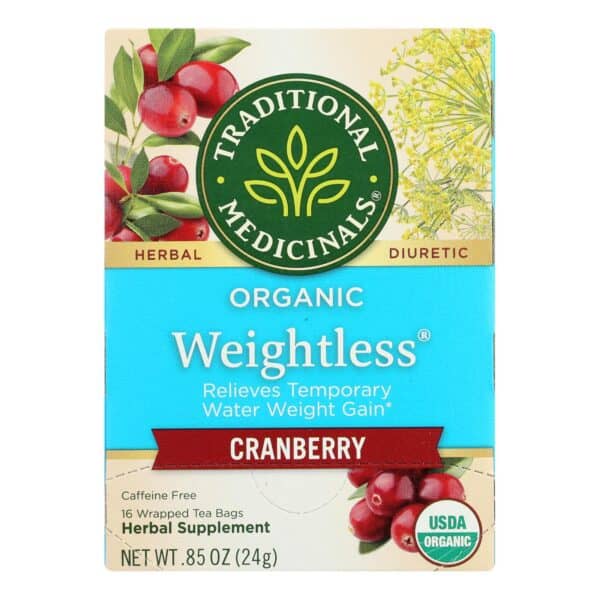 Traditional Medicinals Organic Weightless Cranberry Herbal Tea - 16 Tea Bags - Case of 6 - Image 2