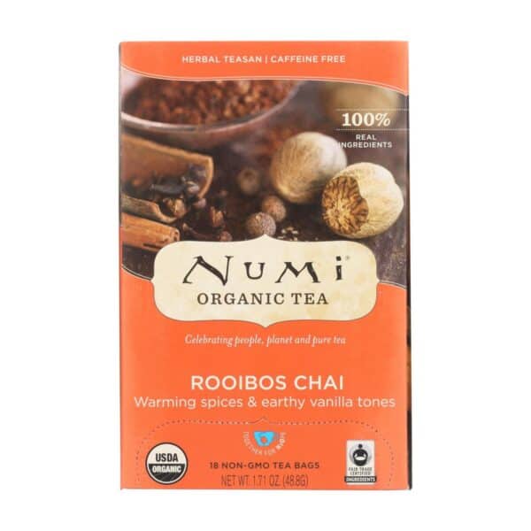 Numi Tea Organic Herbal Tea - Rooibos Chai - Case of 6 - 18 Bags - Image 2