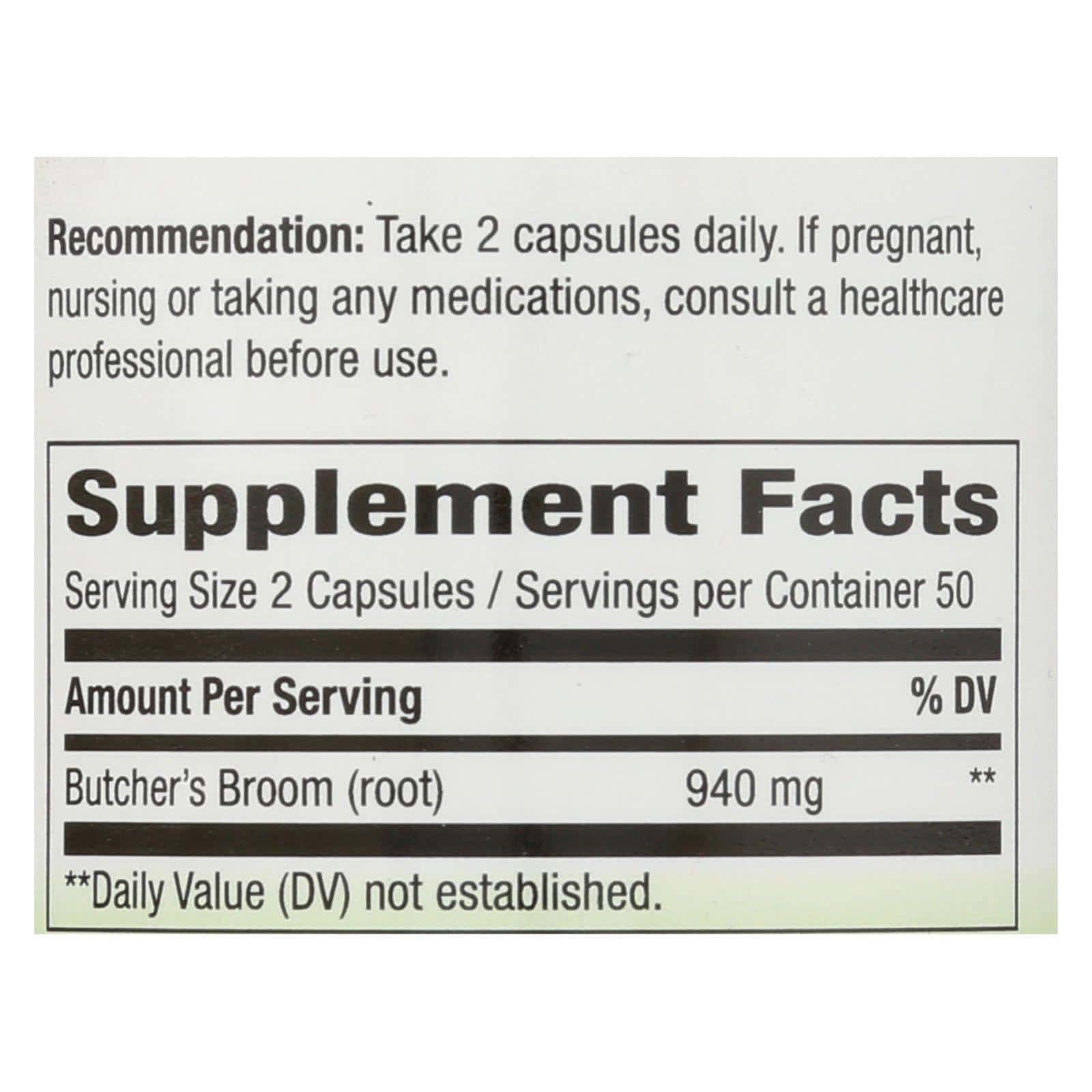 Nature's Way - Butcher's Broom - 100 Capsules - Image 3