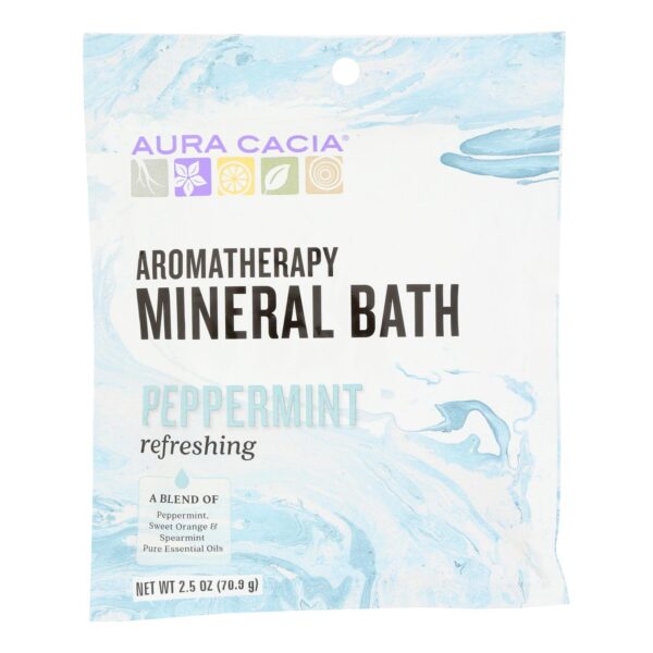 Aura Cacia - Aromatherapy Mineral Bath Peppermint Harvest - 2.5 oz - Case of 6