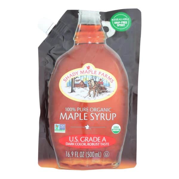 Shady Maple Farms 100 Percent Pure Organic Maple Syrup - Case of 6 - 16.9 Fl oz.