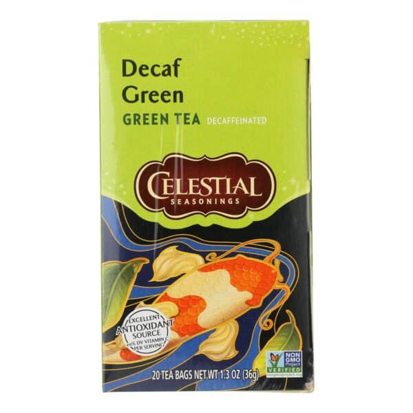 Celestial Seasonings Green Tea Caffeine Free - 20 Tea Bags - Case of 6