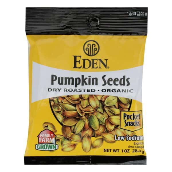 Eden Foods Organic Pocket Snacks - Pumpkin Seeds - Dry Roasted and Salted - 1 oz - Case of 12 - Image 3