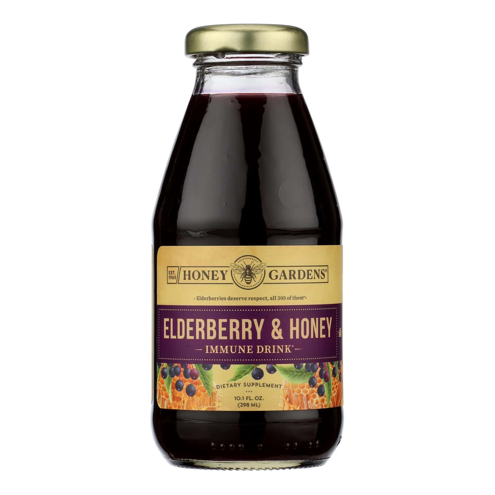 Honey Gardens - Elderbry Immune Boost Dark - Case of 4-10.1 OZ