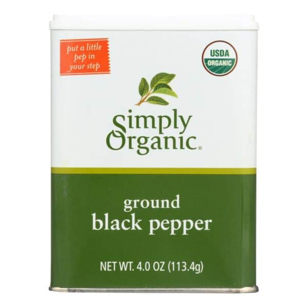 Simply Organic Ground Black Pepper - Case of 6 - 4 oz.