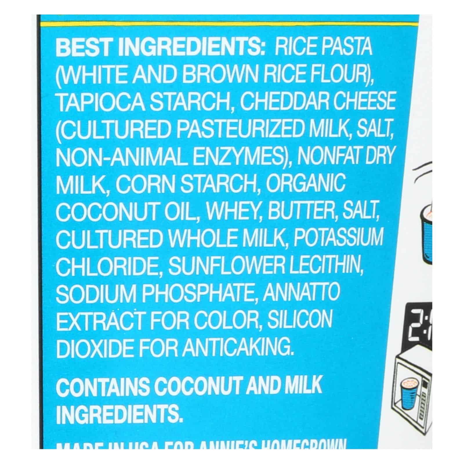 Annie's Homegrown Gluten Free Rice Pasta and Cheddar Microwavable Mac and Cheese Cup - Case of 12 - 2.01 oz.