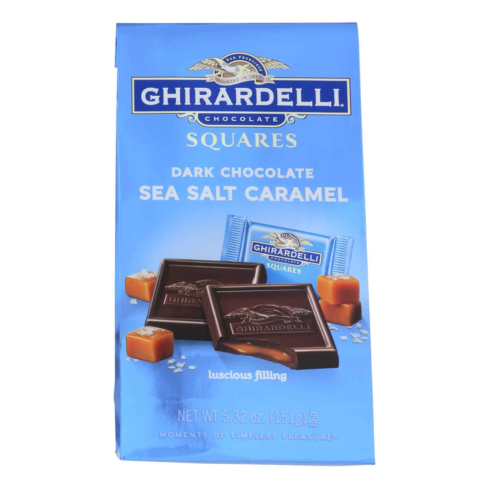 Ghirardelli Dark Chocolate Sea Salt Caramel Squares - Case of 6 - 5.32 OZ - Image 2