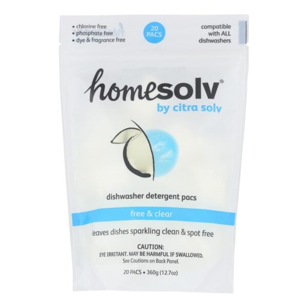Citra-Solv Natural Dishwasher Detergent Pacs - Free and Clear - Case of 8 - 12.7 oz. - Image 2