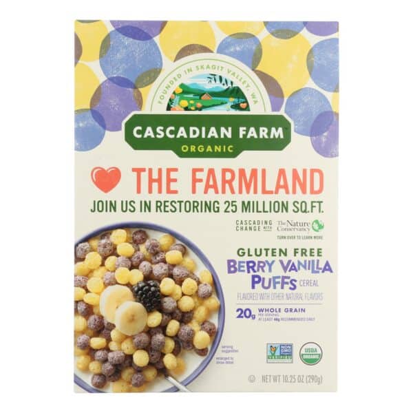 Cascadian Farm Cereal - Organic - Berry Vanilla Puff - 10.25 oz - case of 12 - Image 3