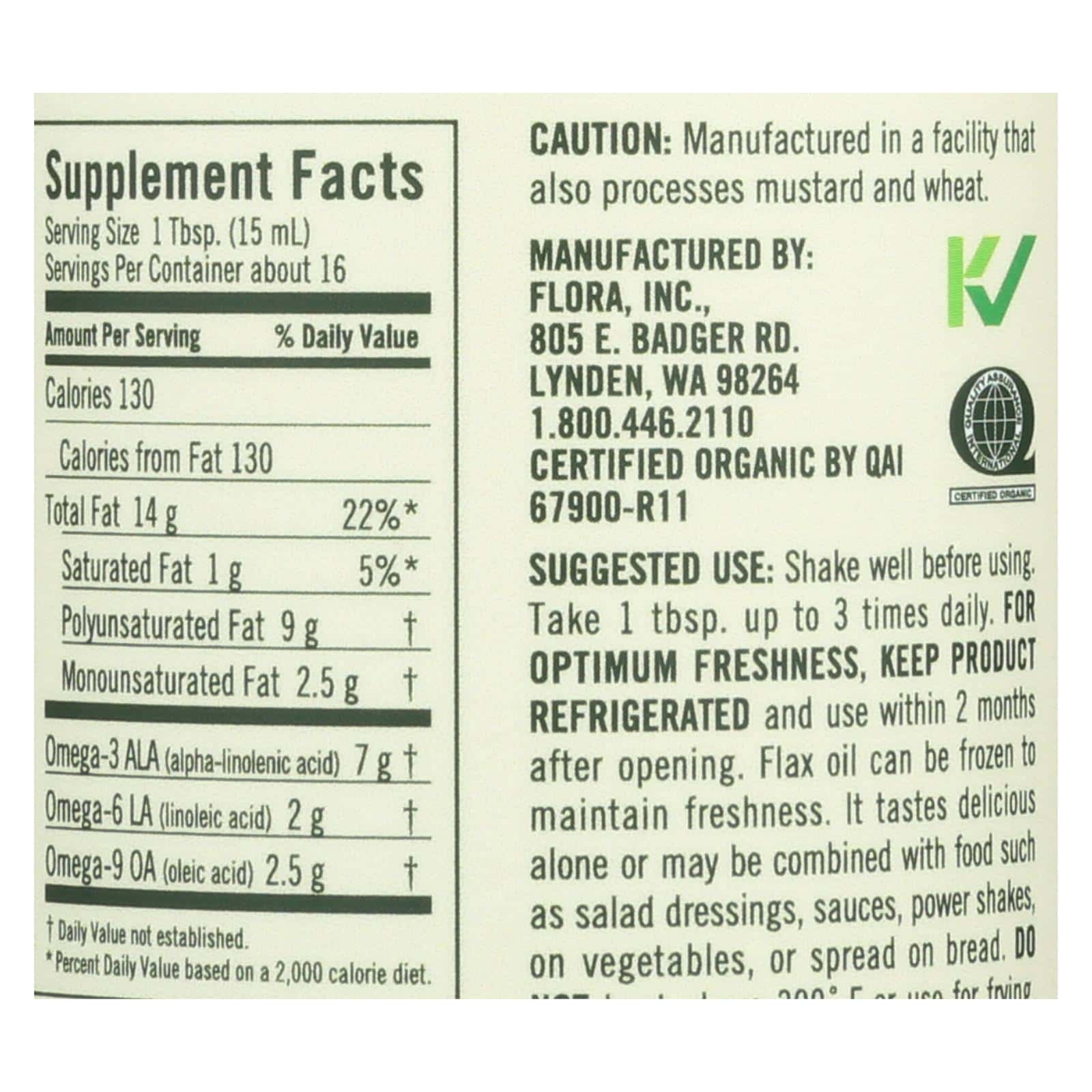 Flora - Flax Oil - 1 Each -8.5 FZ - Image 3