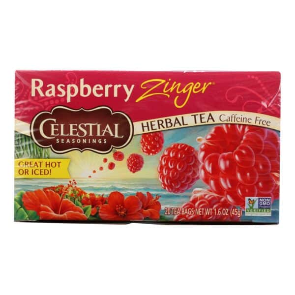 Celestial Seasonings Herbal Tea Caffeine Free Raspberry Zinger - 20 Tea Bags - Case of 6 - Image 2