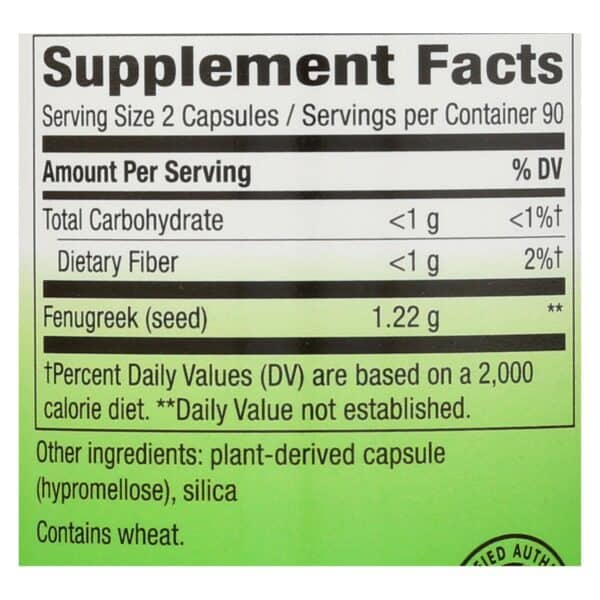 Nature's Way - Fenugreek Seed - 180 Capsules - Image 2