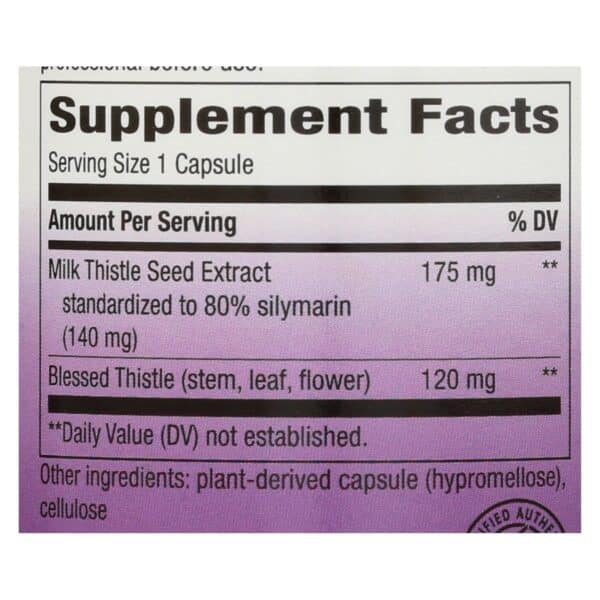 Nature's Way - Milk Thistle Standardized - 120 Vegetarian Capsules - Image 2