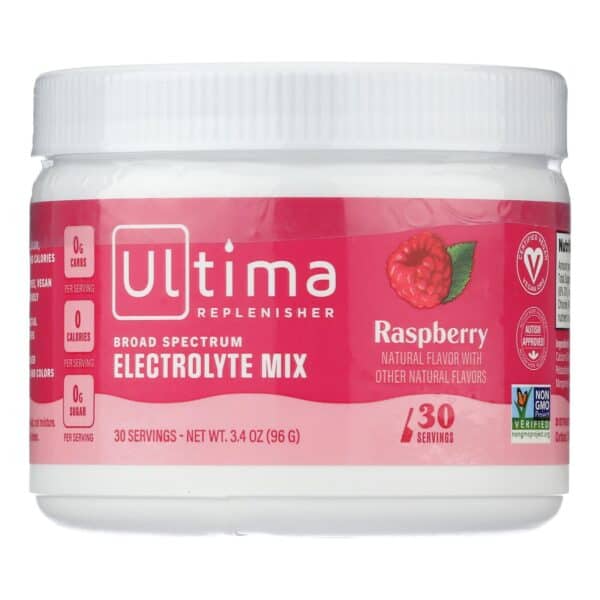 Ultima Replenisher Electrolyte Powder - Raspberry - Can - 3.4 oz - Image 2