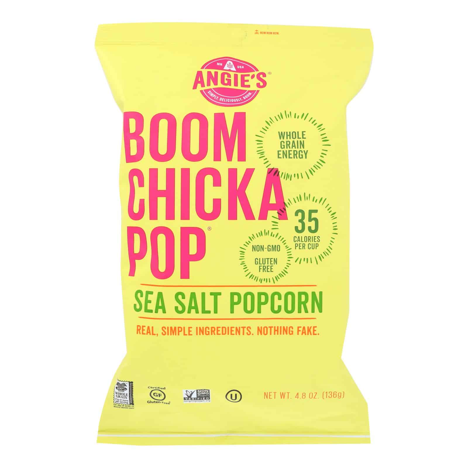 Angie's Kettle Corn Boom Chicka Pop Sea Salt Popcorn - Case of 12 - 4.8 oz. - Image 2