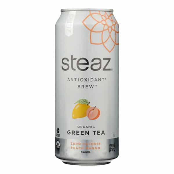 Steaz Zero Calorie Green Tea - Peach Mango - Case of 12 - 16 Fl oz. - Image 2