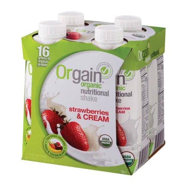 Orgain Nut Shake - Organic - Strawberry & Cream - Case of 3 - 4/11 fl oz - Image 2