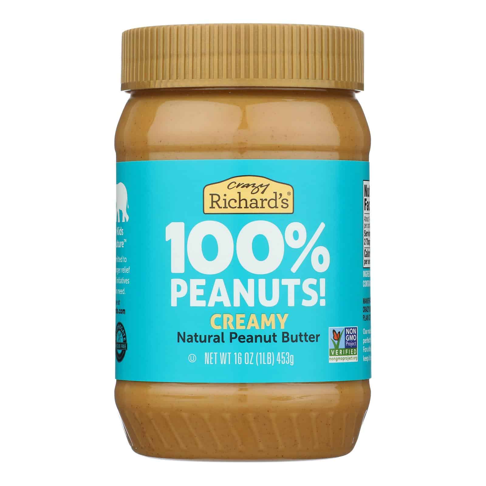 Crazy Richards Natural Creamy Peanut Butter - Case of 12 - 16 oz. - Image 3