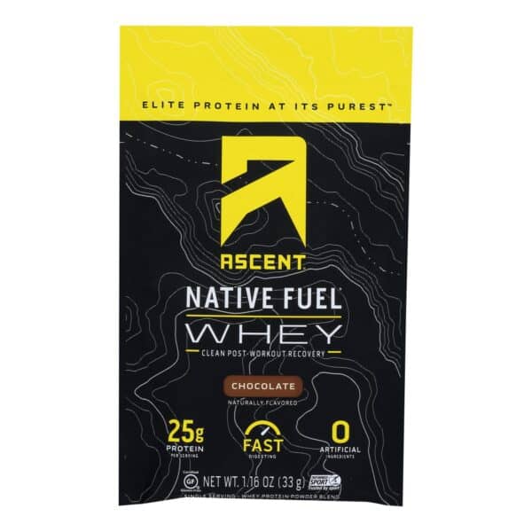 Ascent Native Fuel Chocolate Whey Protein Powder Blend Chocolate - Case of 15 - 1.16 OZ