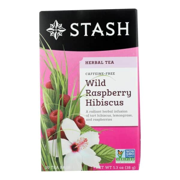 Stash Tea Hibiscus Herbal?Tea - Wild Raspberry - Case of 6 - 20 Bags - Image 2