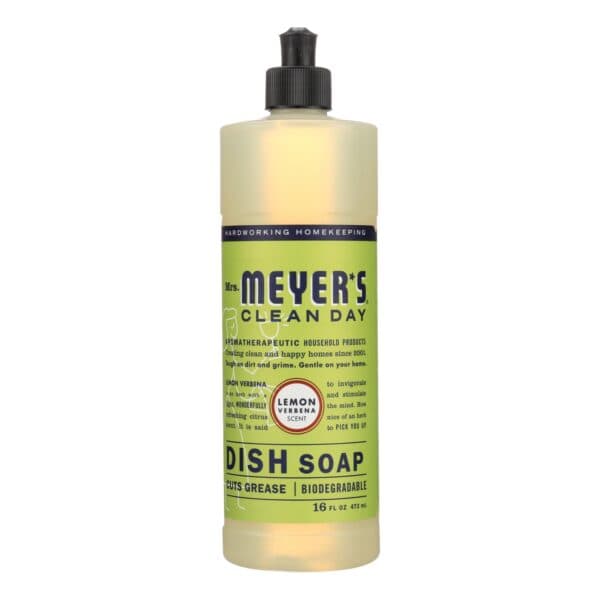 Mrs. Meyer's Clean Day - Liquid Dish Soap - Lemon Verbena - Case of 6 - 16 oz