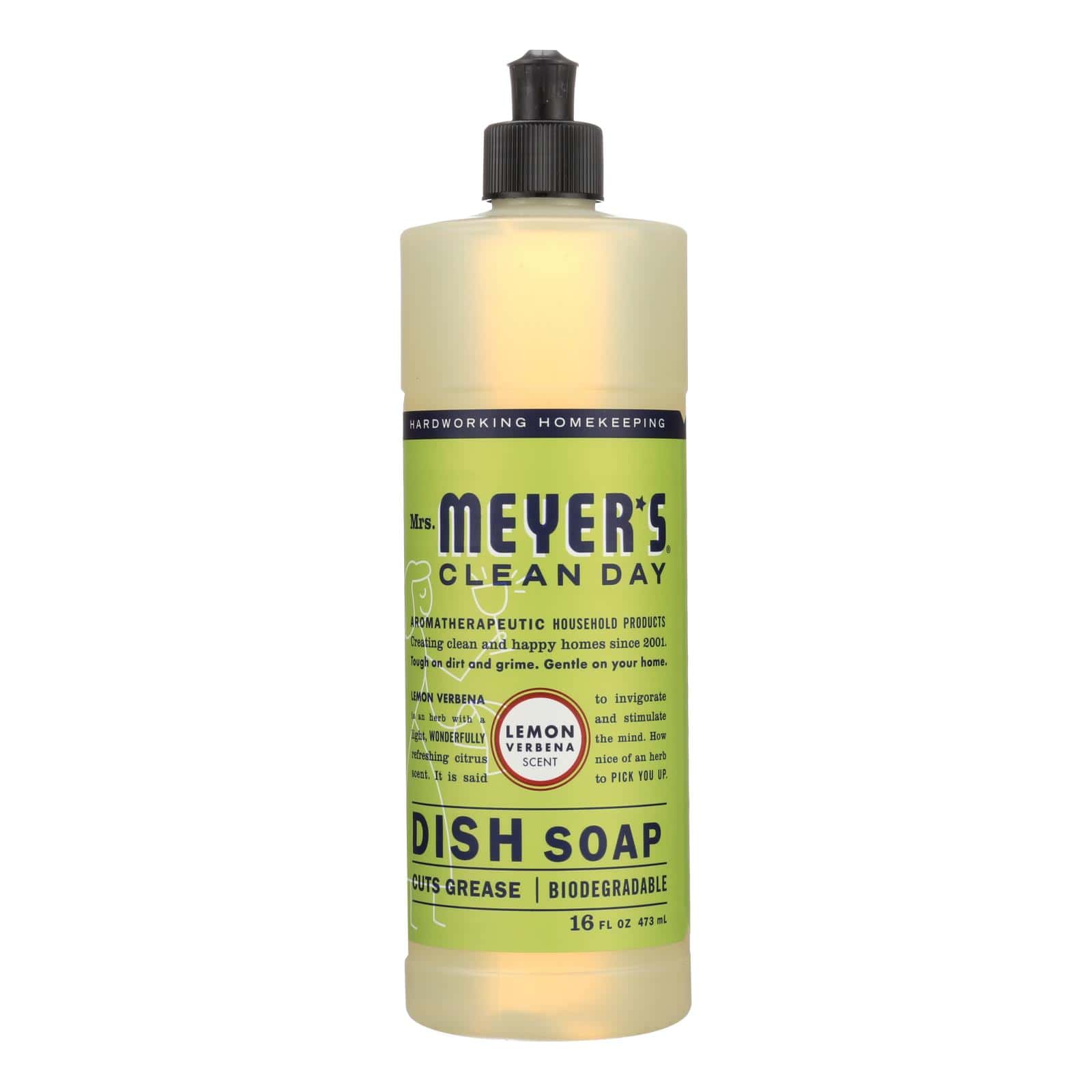Mrs. Meyer's Clean Day - Liquid Dish Soap - Lemon Verbena - Case of 6 - 16 oz