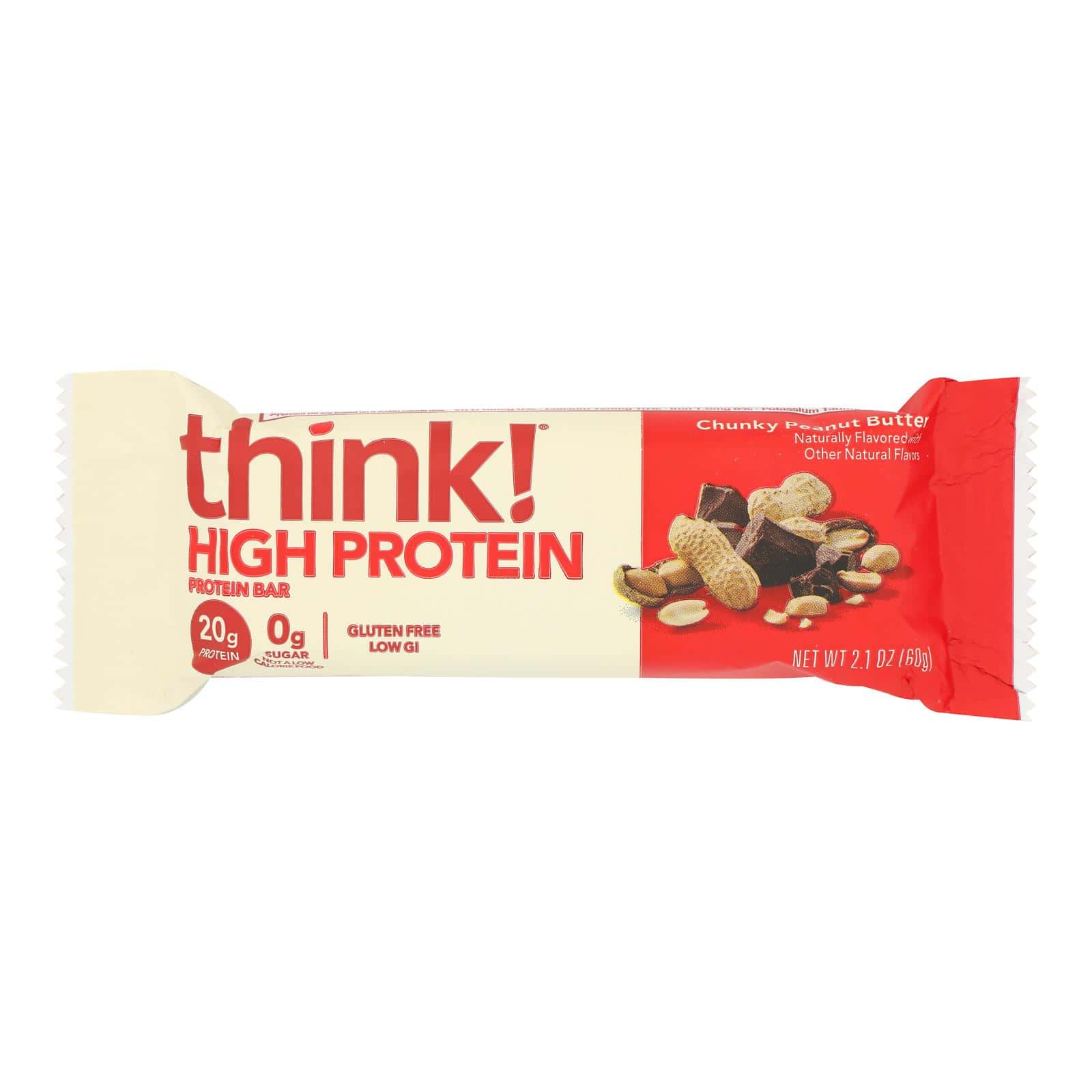 Think Products Thin Bar - Chunky Peanut Butter - Case of 10 - 2.1 oz - Image 3