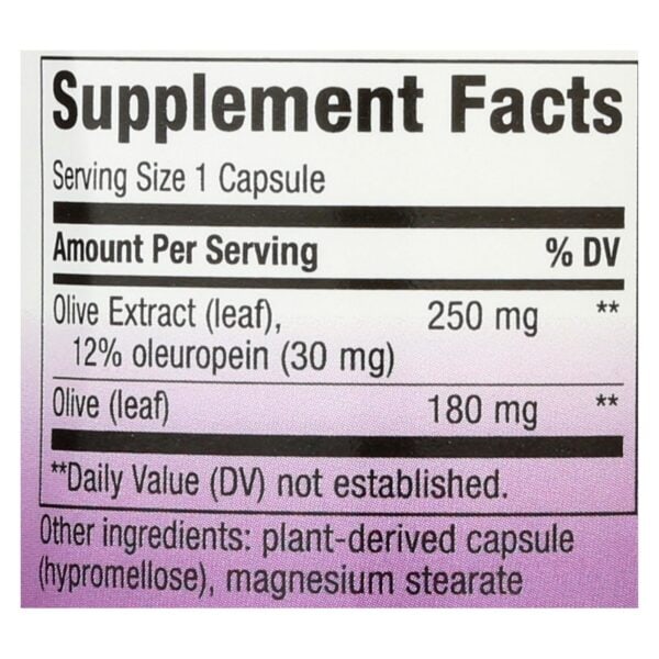 Nature's Way - Olive Leaf Standardized - 60 Capsules - Image 2