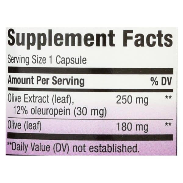 Nature's Way - Olive Leaf Standardized - 60 Capsules - Image 3