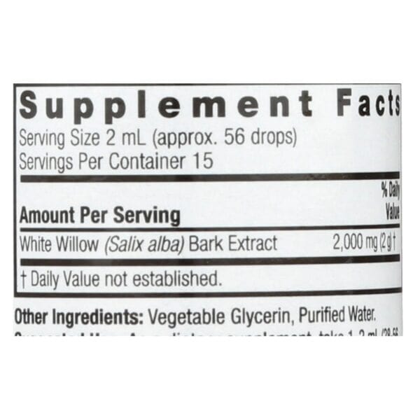 Nature's Answer - White Willow Bark Alcohol Free - 1 fl oz - Image 2