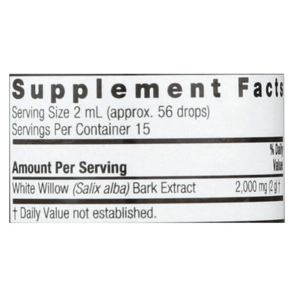 Nature's Answer - White Willow Bark Alcohol Free - 1 fl oz - Image 3