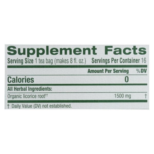 Traditional Medicinals Organic Licorice Root Herbal Tea - 16 Tea Bags - Case of 6 - Image 2