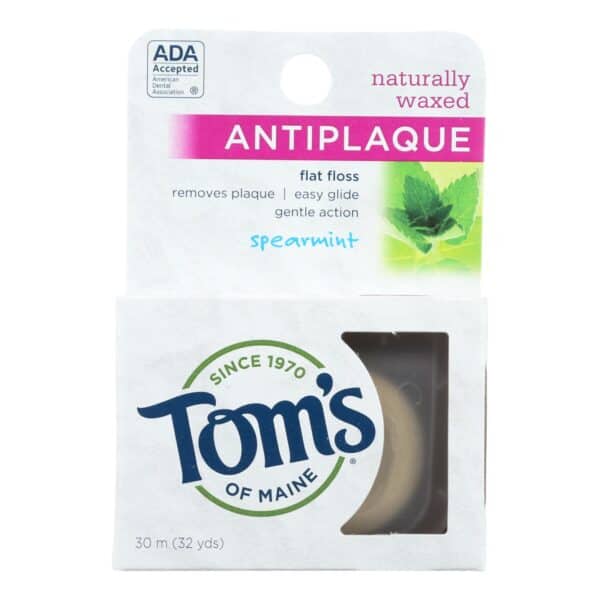 Tom's of Maine Antiplaque Flat Floss Waxed Spearmint - 32 Yards - Case of 6 - Image 2