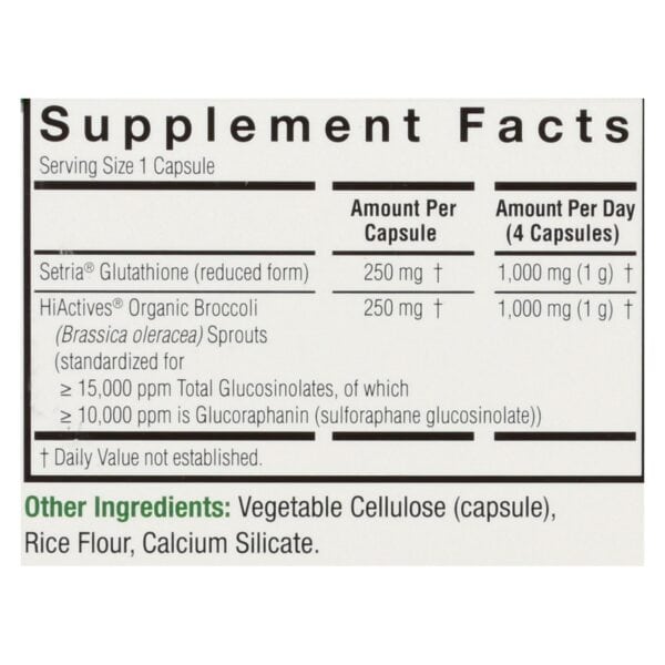 Nature's Answer - Brocco-Glutathione - 60 Vegetarian Capsules - Image 2