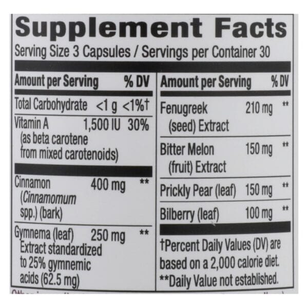 Nature's Way - Blood Sugar Metabolism Blend - with Cinnamon and Gymnema - 90 Veg Capsules - Image 3