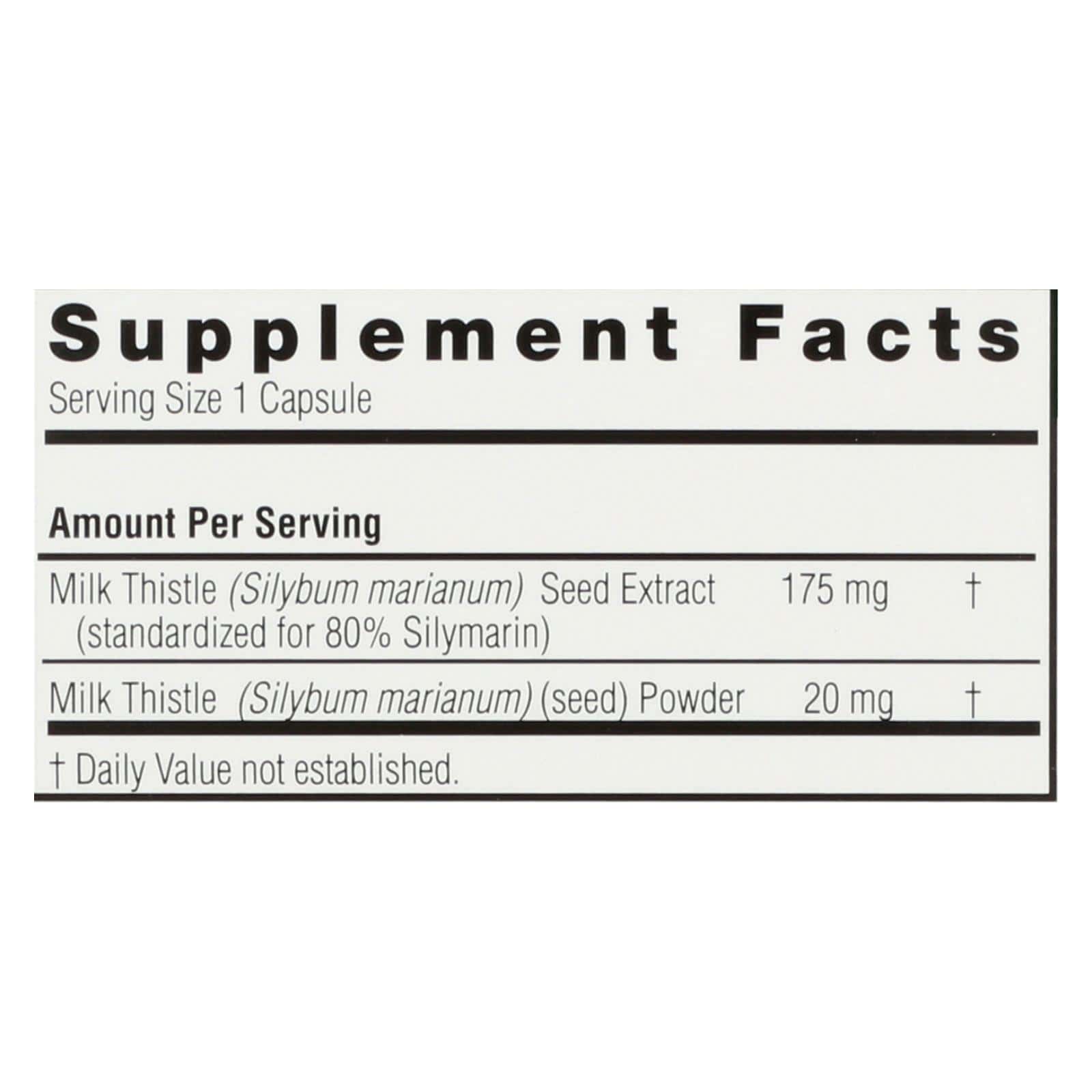Nature's Answer - Milk Thistle Seed Extract - 120 Vegetarian Capsules - Image 2